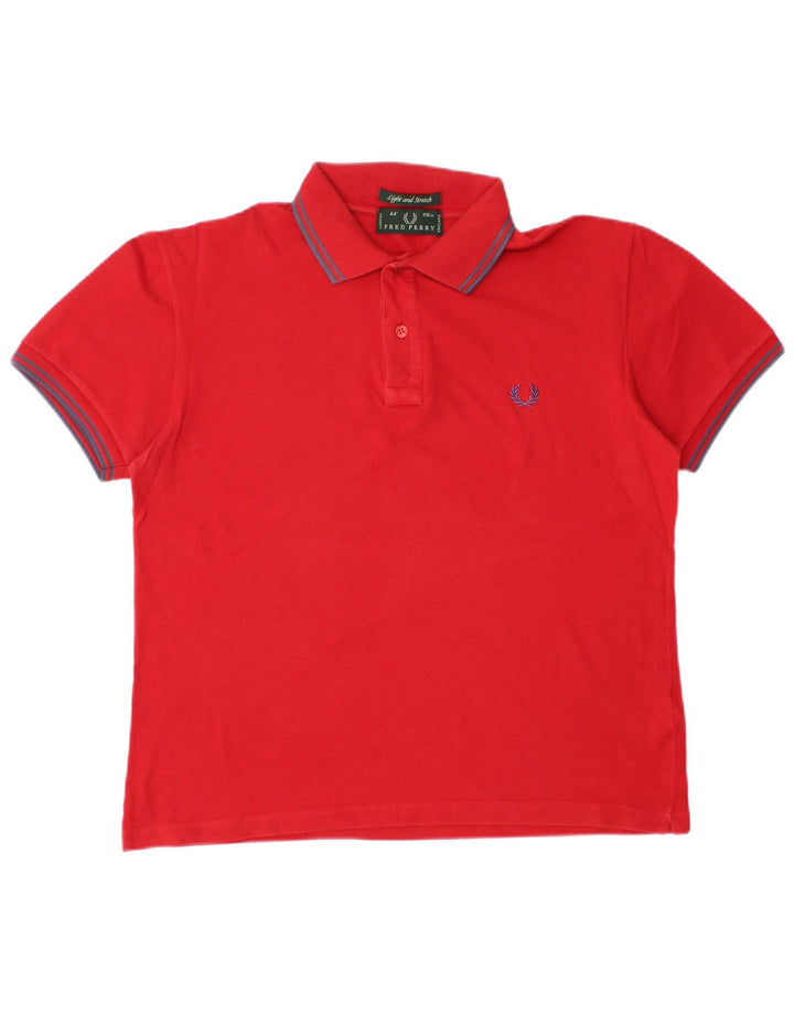Fred Perry Mens Light and Stretch Polo Shirt Medium Red Cotton