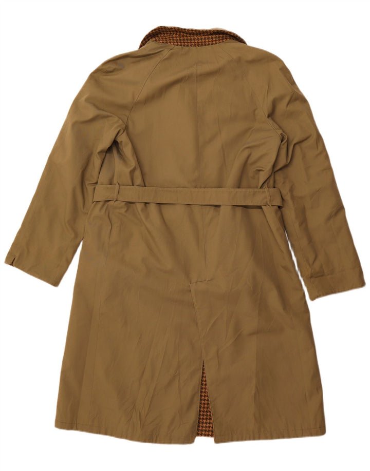 Vintage Womens Reversible Overcoat UK 14 Medium Brown Houndstooth