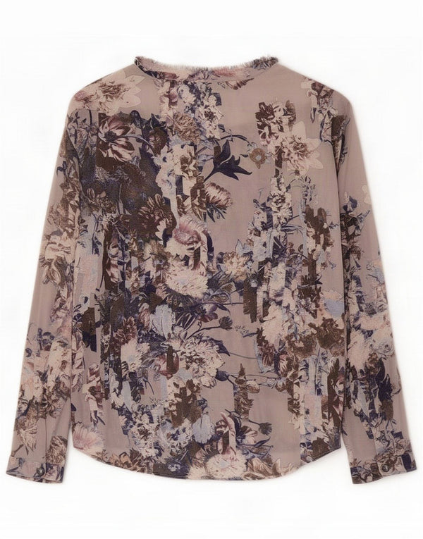 Marella Womens Long Sleeve Blouse Top UK 8 Small Purple Floral