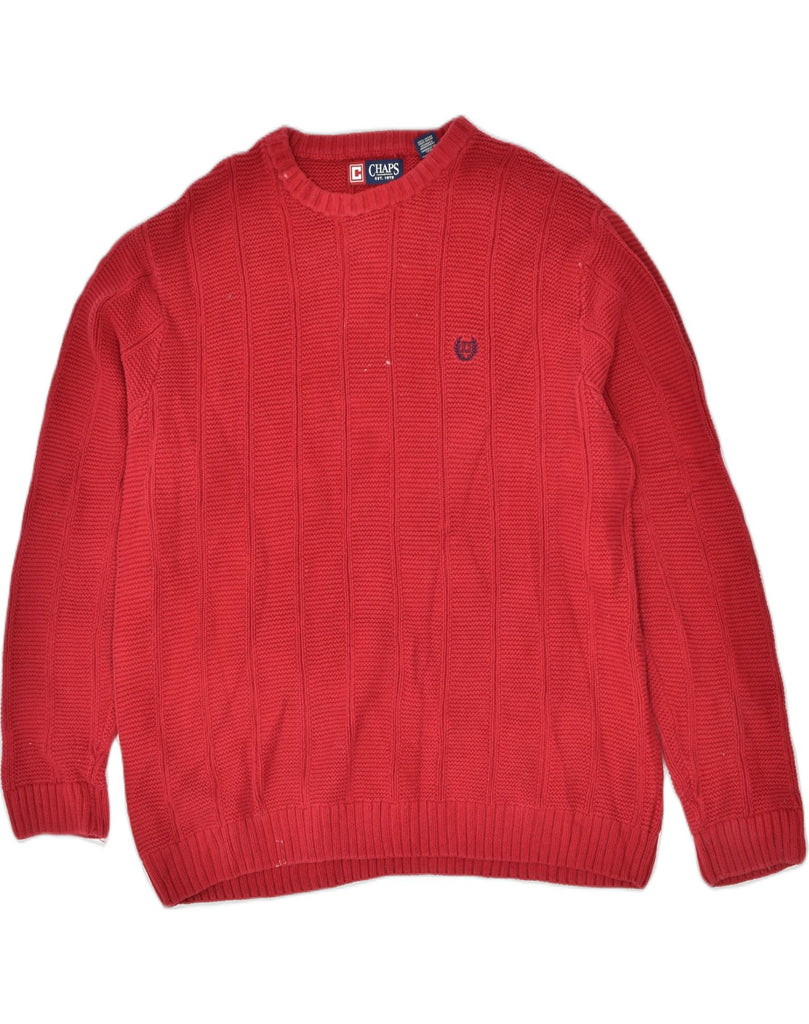 CHAPS Mens Crew Neck Jumper Sweater 2XL Red Cotton | Vintage | Thrift | Second-Hand | Used Clothing | Messina Hembry 