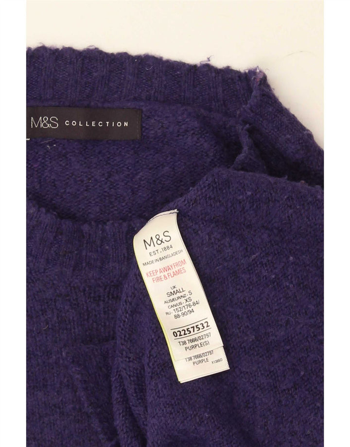 Marks & Spencer Womens Crew Neck Jumper Sweater UK 10 Small Purple