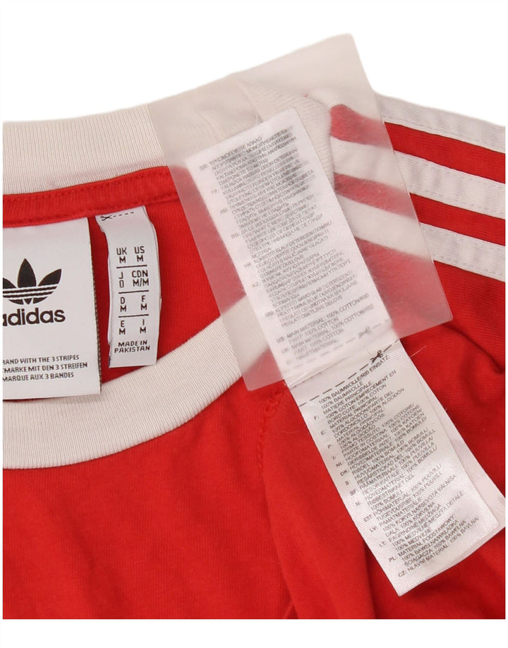 Adidas Mens T-Shirt Top Medium Red Cotton