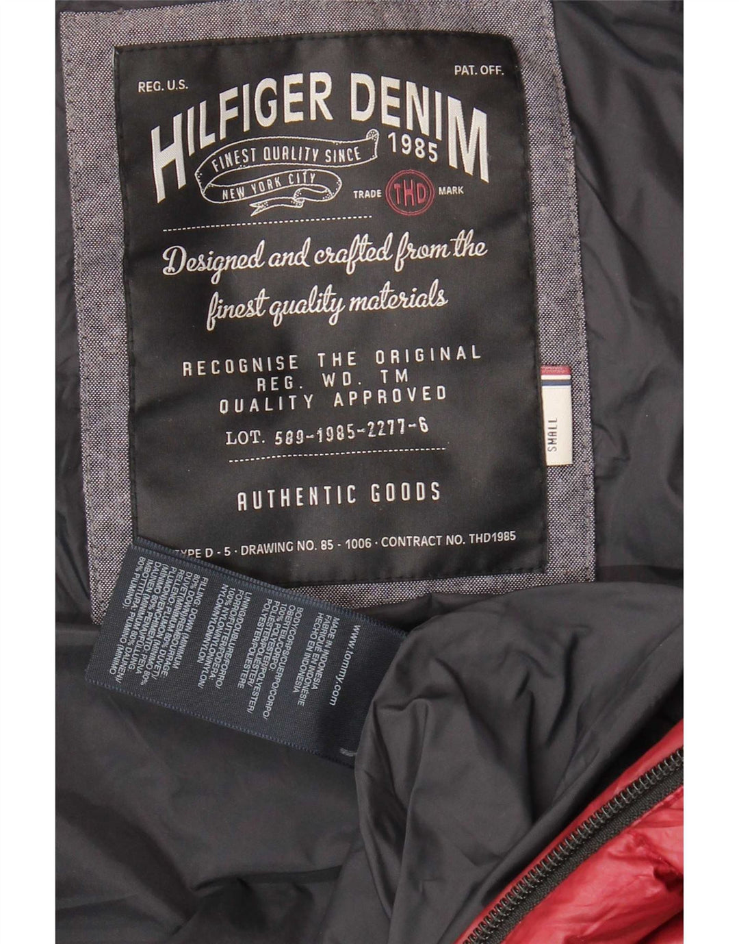 Tommy Hilfiger Mens Padded Gilet UK 36 Small Red Polyester