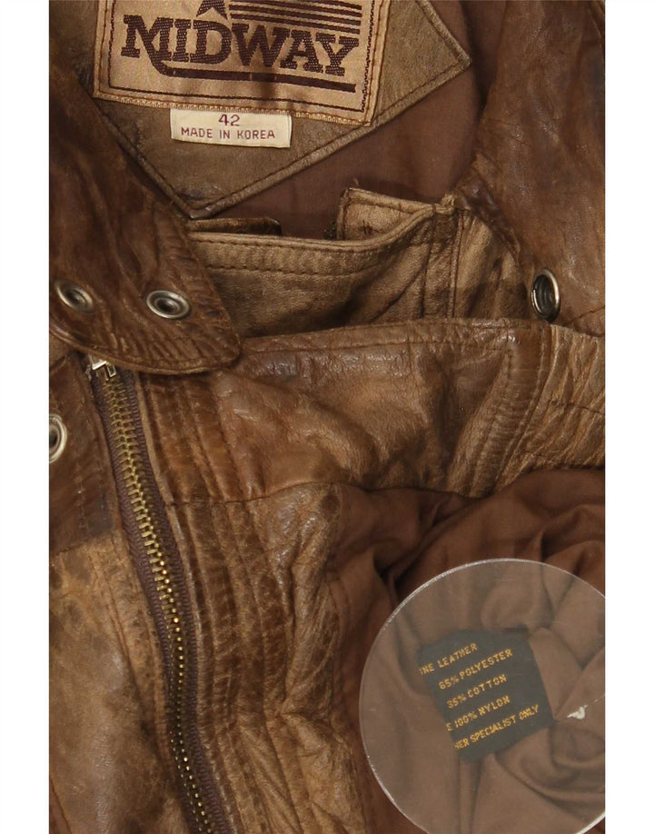 Vintage Mens Leather Jacket UK 42 XL Brown