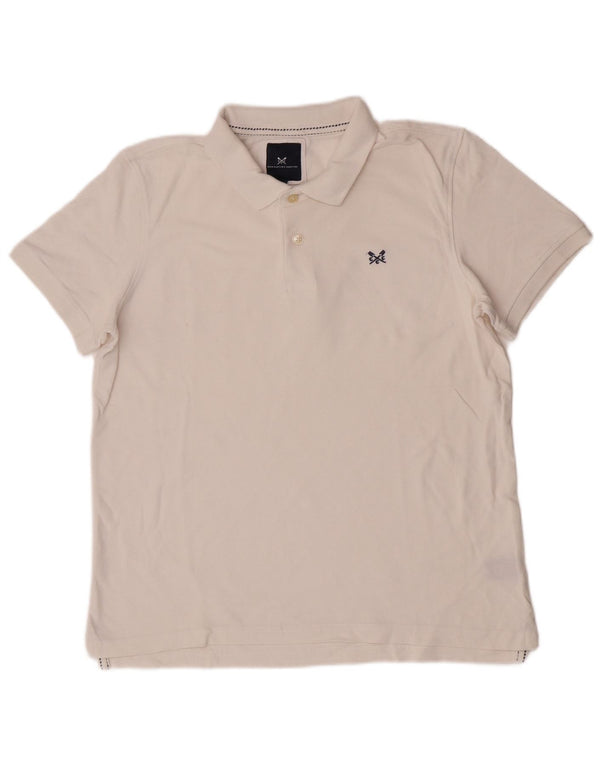 Crew Clothing Mens Polo Shirt Large White Cotton