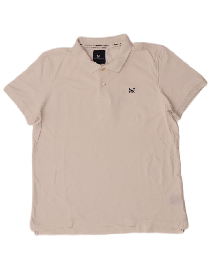 Crew Clothing Mens Polo Shirt Large White Cotton
