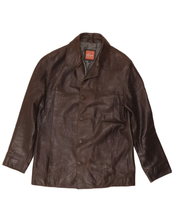 Helium Mens Leather Jacket UK 38 Medium Brown