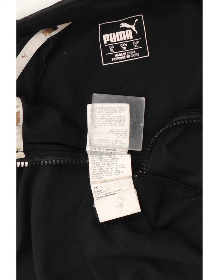 Puma Mens Zip Neck Pullover Tracksuit Top XL Black Polyester