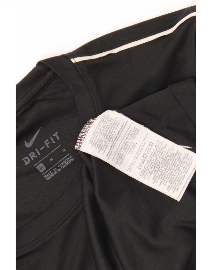 Nike Mens Dri Fit T-Shirt Top Medium Black Polyester
