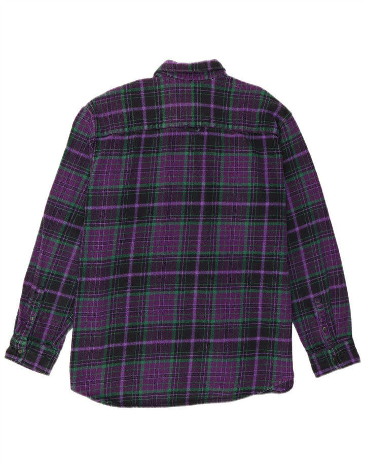 Pull & Bear Mens Flannel Shirt XL Purple Check Cotton
