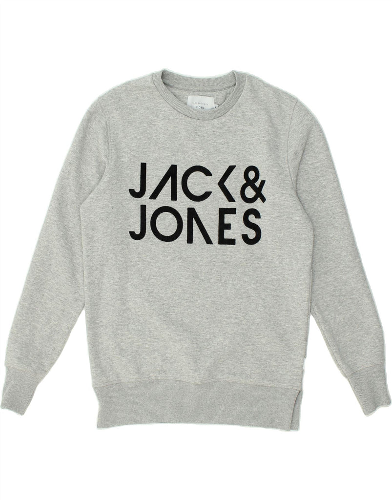 JACK & JONES Mens Graphic Sweatshirt Jumper Medium Grey Cotton | Vintage Jack & Jones | Thrift | Second-Hand Jack & Jones | Used Clothing | Messina Hembry 