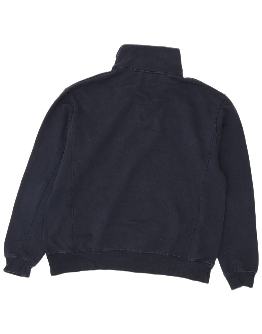 Zara Mens Zip Neck Sweatshirt Jumper Large Navy Blue Polyester