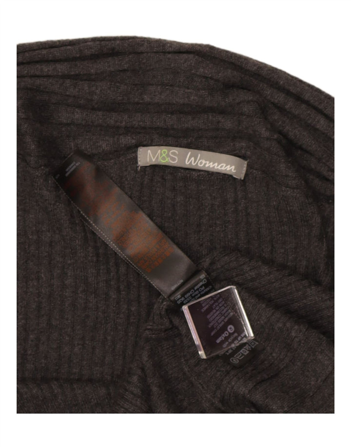 Marks & Spencer Womens Asymmetric Cardigan Sweater UK 10 Small Grey