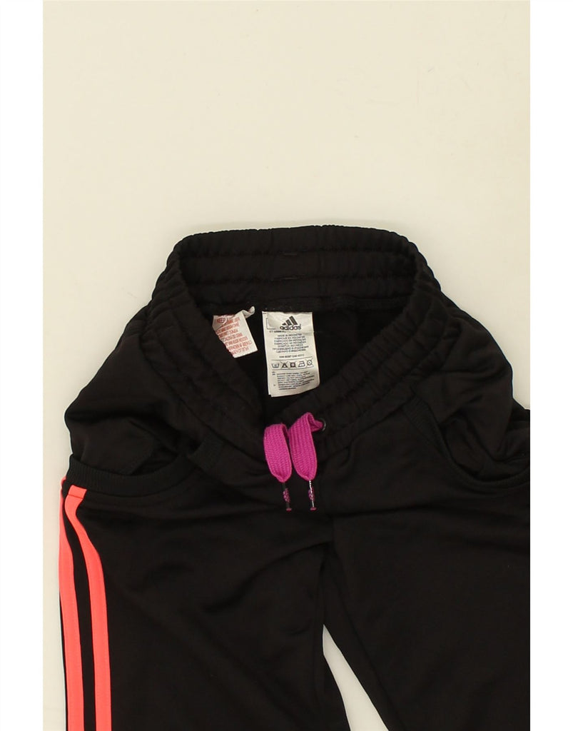 ADIDAS Girls Tracksuit Trousers Joggers 8-9 Years Black Polyester | Vintage Adidas | Thrift | Second-Hand Adidas | Used Clothing | Messina Hembry 