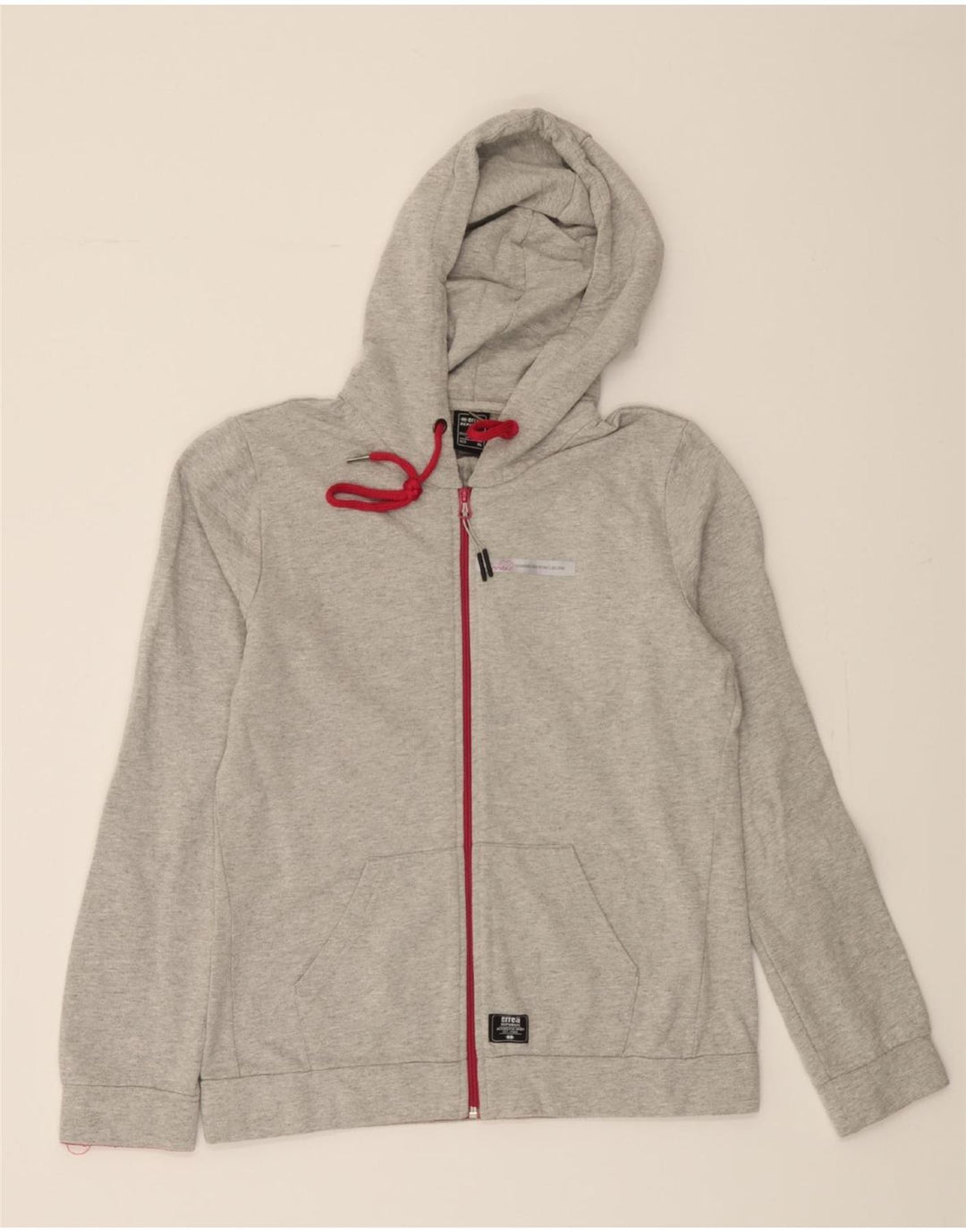 ERREA Womens Graphic Zip Hoodie Sweater UK 18 XL Grey Vintage Errea and Second-Hand Errea from Messina Hembry 