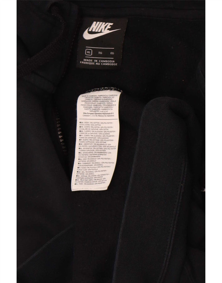 Nike Mens Zip Hoodie Sweater XL Black Cotton
