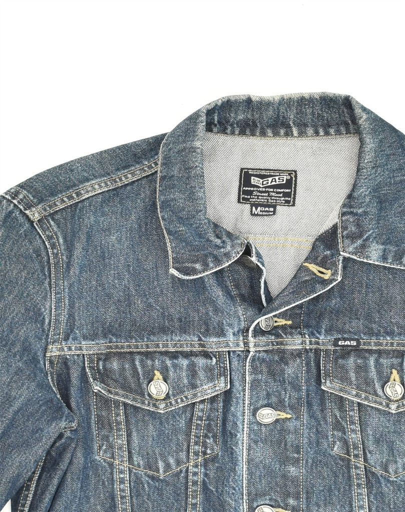 GAS Mens Denim Jacket UK 38 Medium Blue Cotton | Vintage Gas | Thrift | Second-Hand Gas | Used Clothing | Messina Hembry 