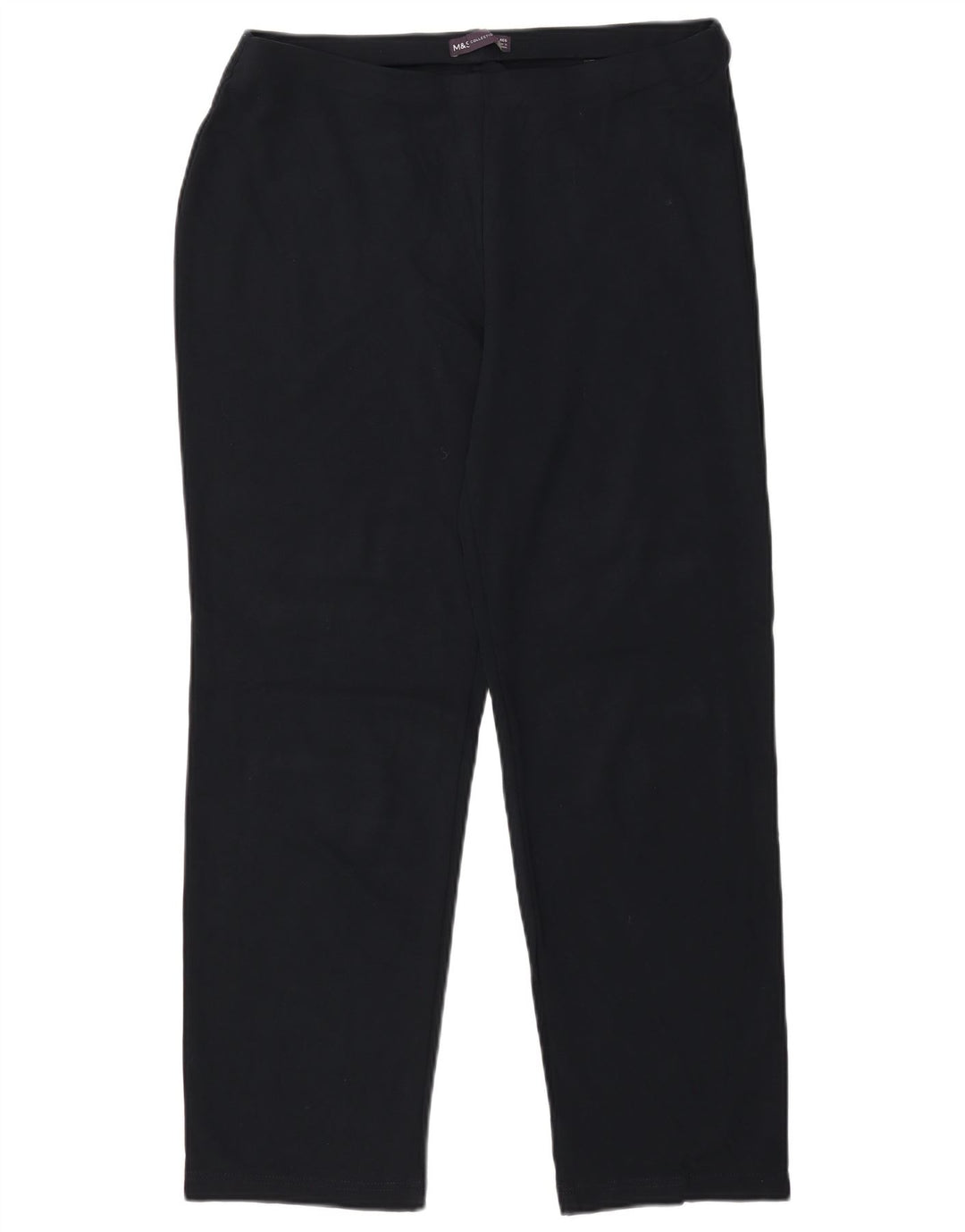 Marks & Spencer Womens Casual Trousers UK 14 Large W34 L29 Black Viscose