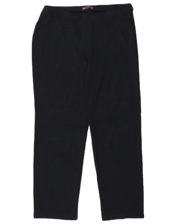 Marks & Spencer Womens Casual Trousers UK 14 Large W34 L29 Black Viscose