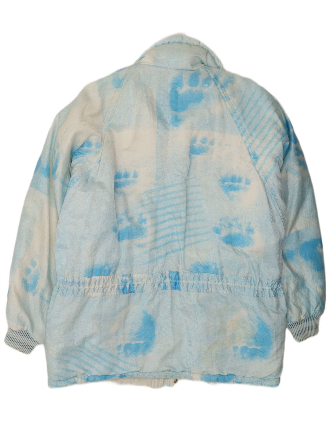 Vintage Mens Windbreaker Jacket UK 42 XL Blue Tie Dye Polyamide Retro