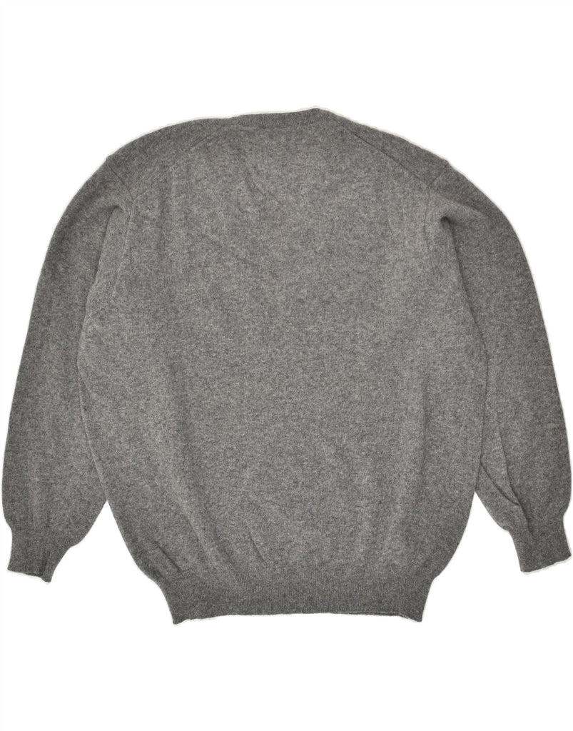 BENETTON Mens V-Neck Jumper Sweater Large Grey New Wool | Vintage Benetton | Thrift | Second-Hand Benetton | Used Clothing | Messina Hembry 