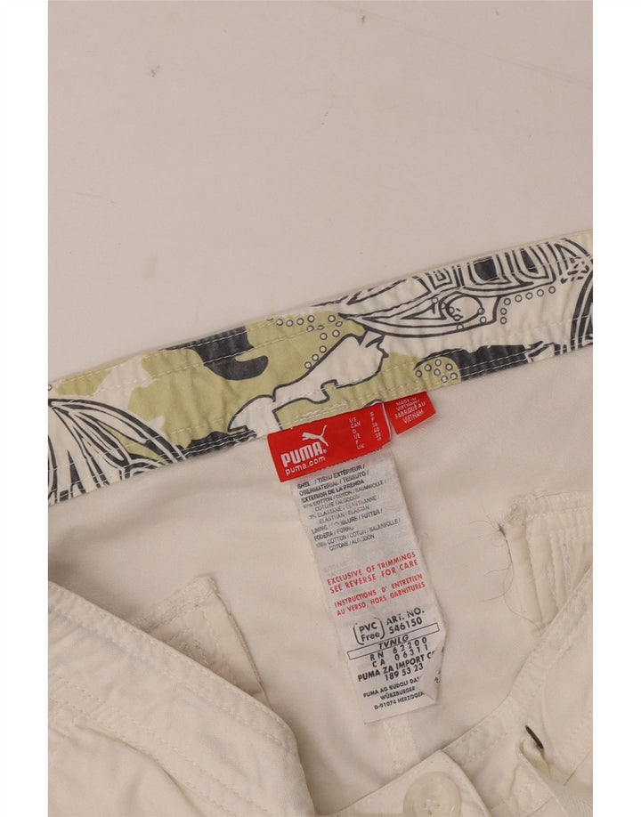 Puma Womens Chino Shorts UK 10 Small W30  White Cotton