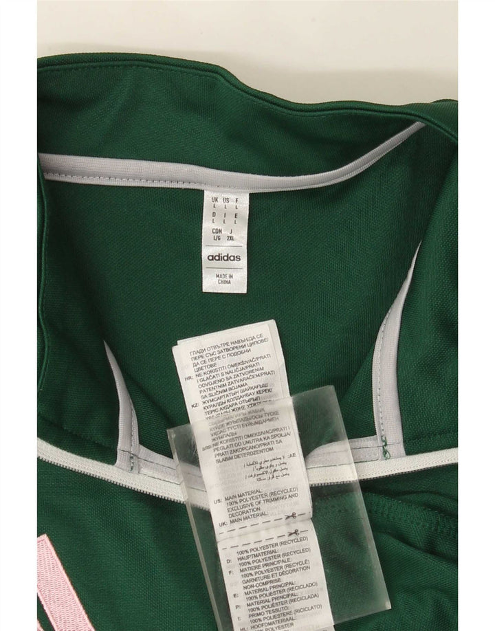 Adidas Mens Aeroready Zip Neck Pullover Tracksuit Top Large Green Polyester