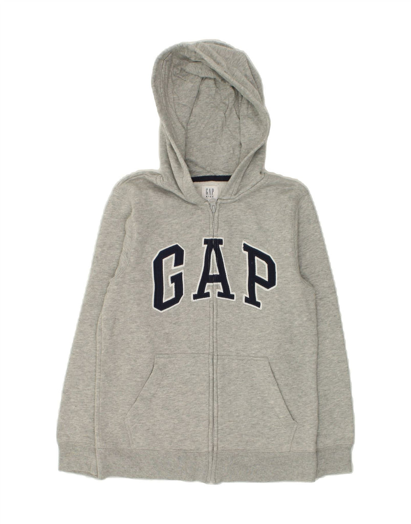 GAP Boys Graphic Zip Hoodie Sweater 8-9 Years Large Grey Cotton | Vintage Gap | Thrift | Second-Hand Gap | Used Clothing | Messina Hembry 