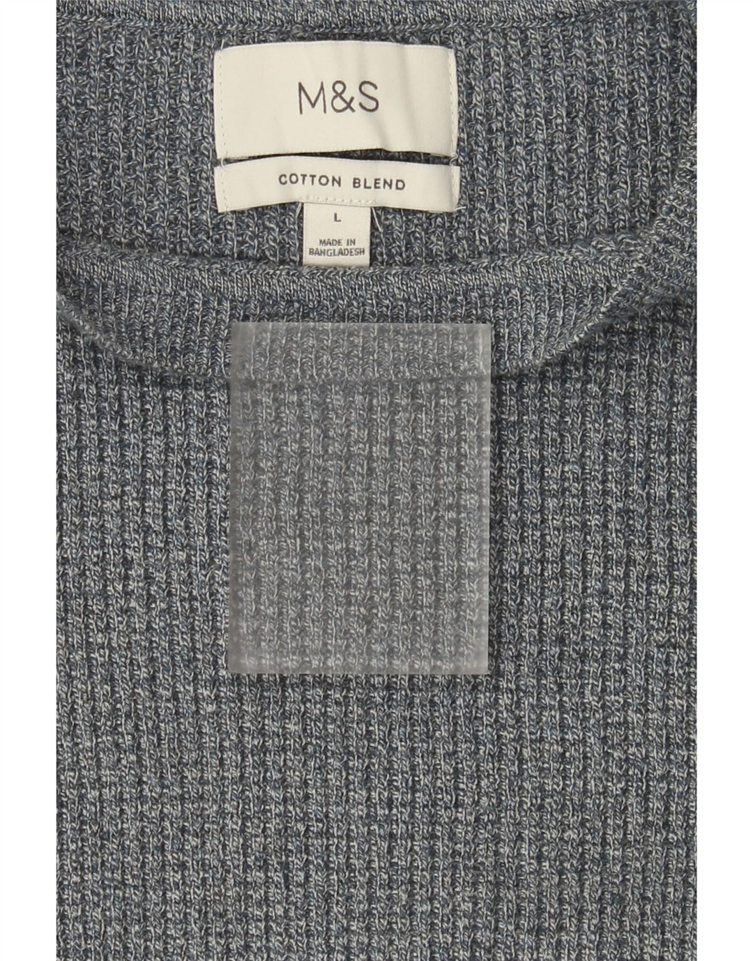 Marks & Spencer Mens Boat Neck Jumper Sweater Large Grey Flecked Cotton
