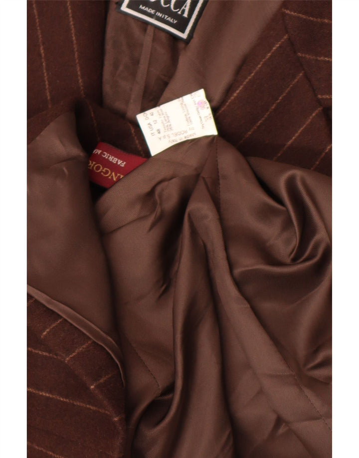 Cinzia Rocca Womens 2 Button Blazer Jacket UK 16 Large  Brown Striped Wool
