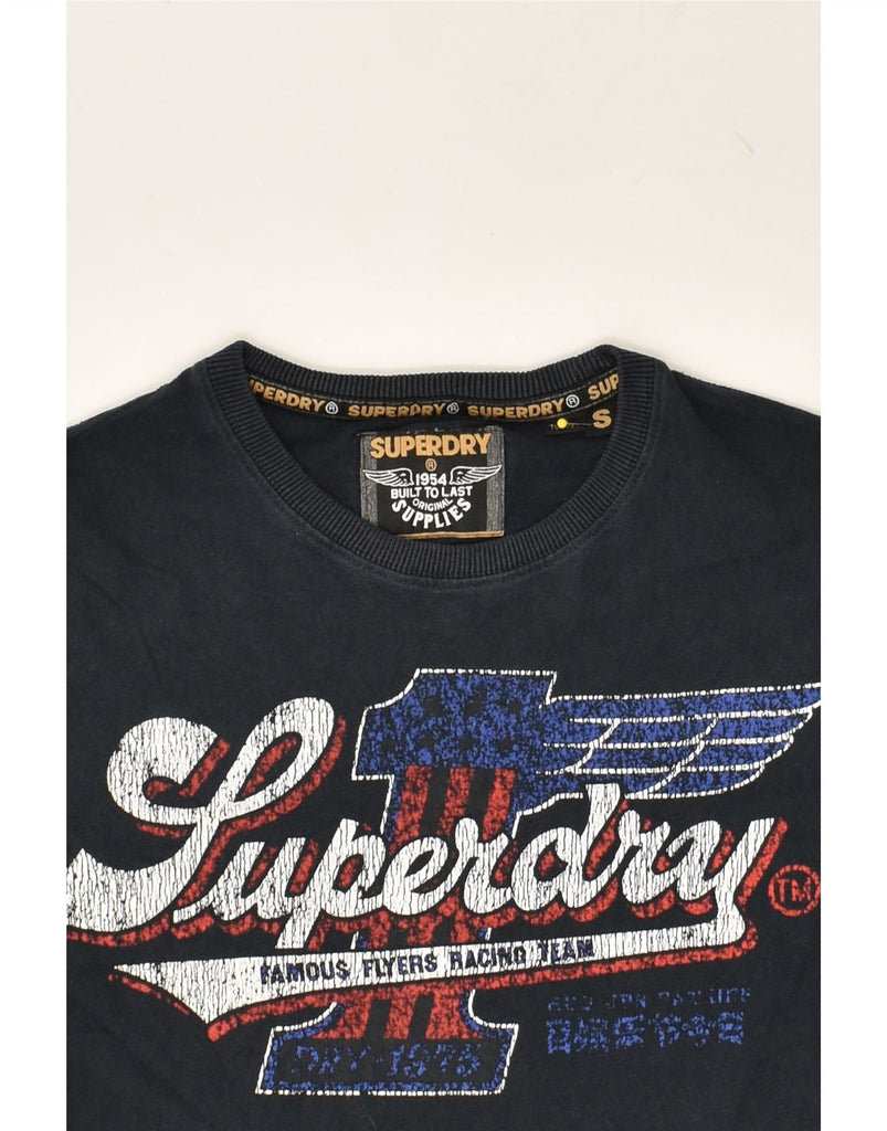 SUPERDRY Mens Graphic T-Shirt Top Small Black Cotton | Vintage Superdry | Thrift | Second-Hand Superdry | Used Clothing | Messina Hembry 