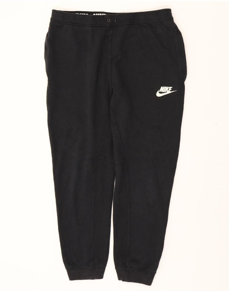 NIKE Womens Graphic Tracksuit Trousers Joggers UK 14 Large  Black Cotton Vintage Nike and Second-Hand Nike from Messina Hembry 