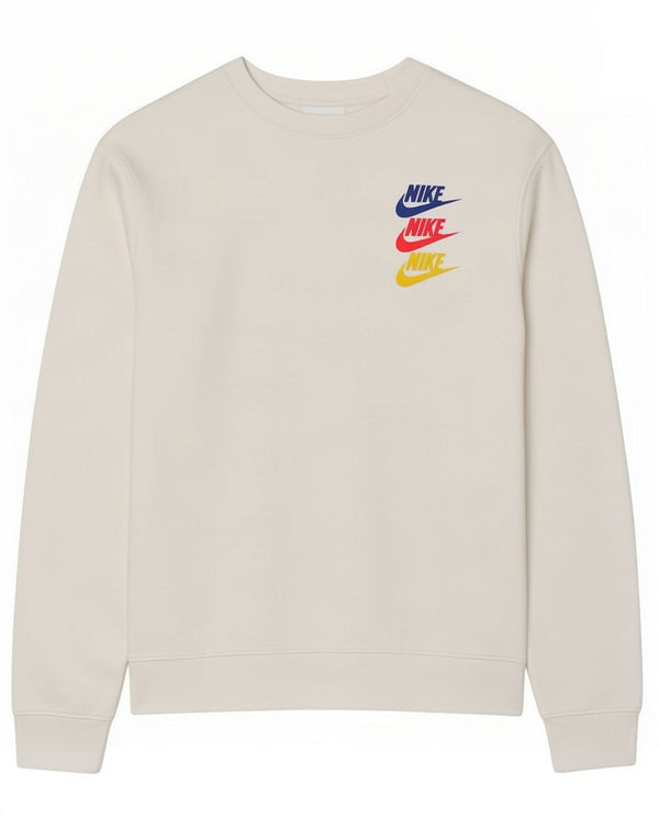Nike Mens Graphic Sweatshirt Jumper Small White Cotton
