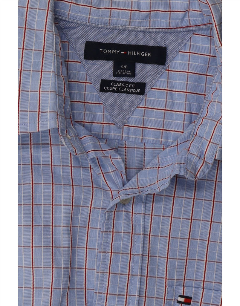 TOMMY HILFIGER Mens Classic Fit Shirt Small Blue Check Vintage Tommy Hilfiger and Second-Hand Tommy Hilfiger from Messina Hembry 