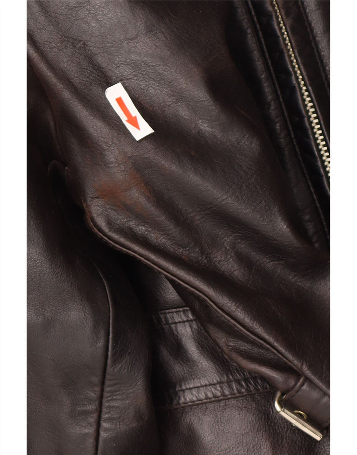 Conbipel Mens Natural Wear Leather Jacket UK 38 Medium Brown Leather