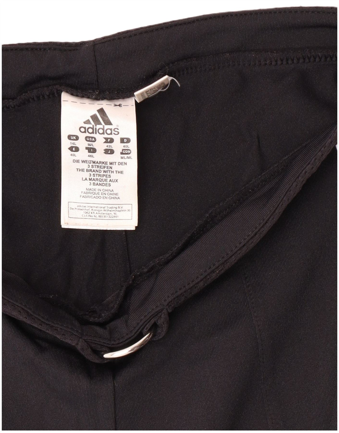 Adidas Womens Wide Leg Tracksuit Trousers UK 14 Medium  Black Polyamide