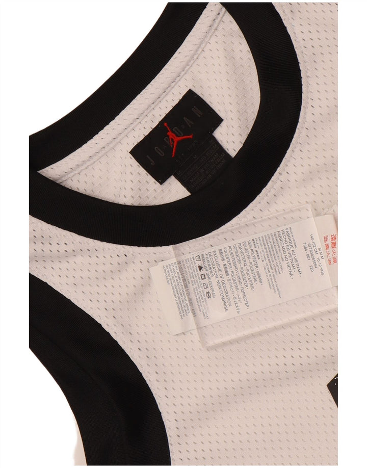JORDAN Boys Graphic Vest Top 10-11 Years Medium  White Colourblock