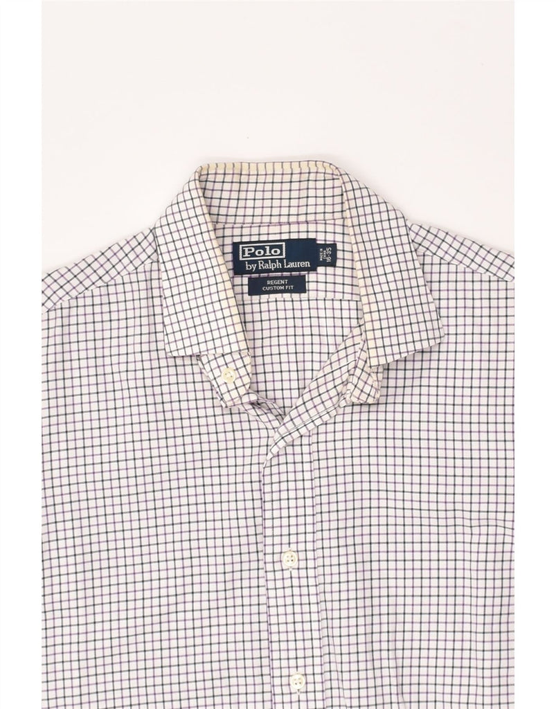 POLO RALPH LAUREN Mens Regent Custom Fit Shirt Size 16 Large White Check | Vintage Polo Ralph Lauren | Thrift | Second-Hand Polo Ralph Lauren | Used Clothing | Messina Hembry 