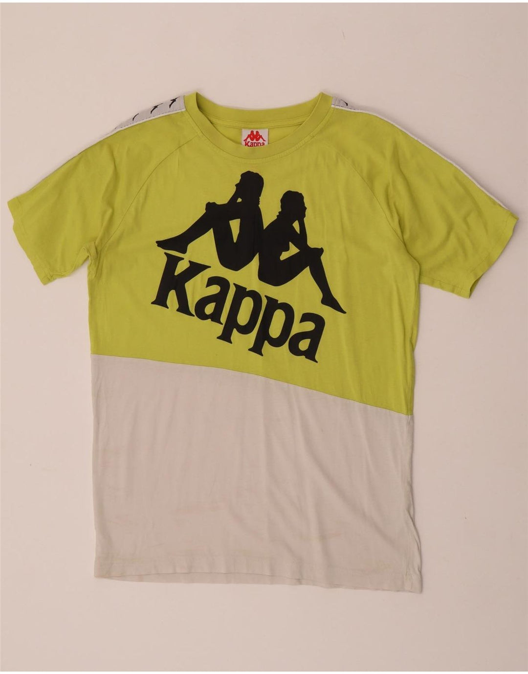 Kappa Mens Graphic T-Shirt Top Medium Green Colourblock Cotton