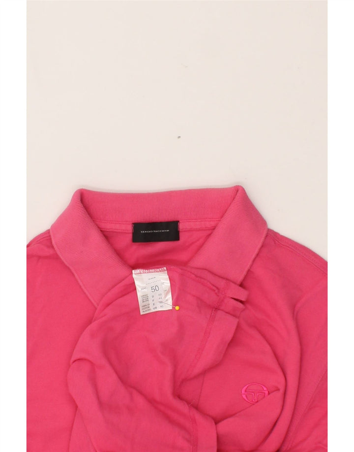 SERGIO TACCHINI Mens Polo Shirt IT 50 Medium Pink Cotton Vintage Sergio Tacchini and Second-Hand Sergio Tacchini from Messina Hembry 