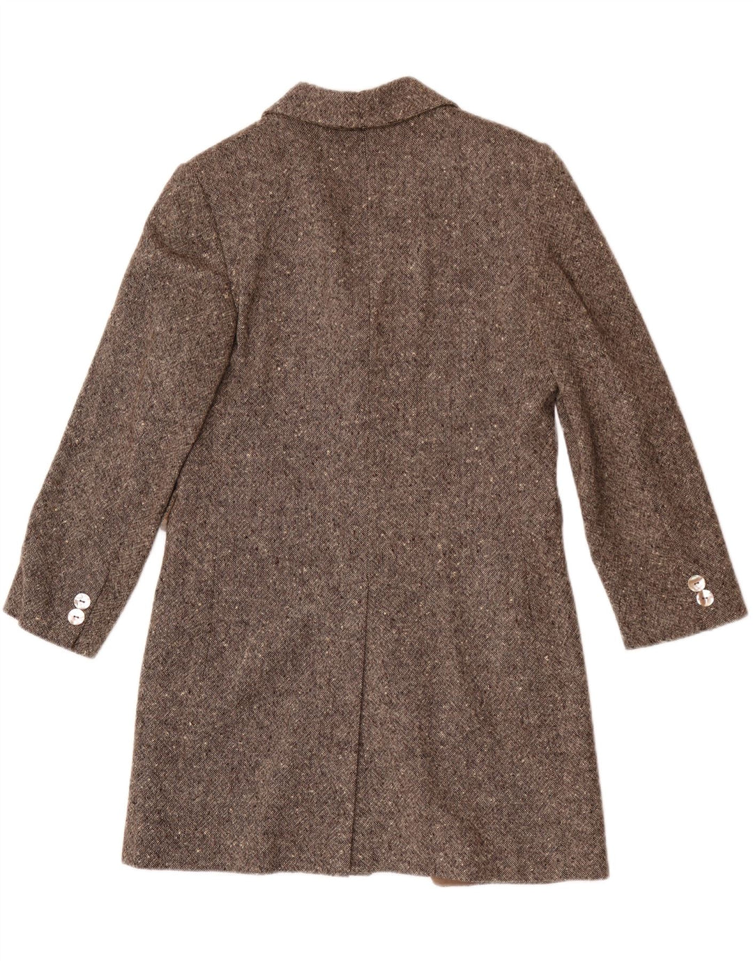 Vintage Womens Overcoat UK 10 Small Beige Flecked Wool