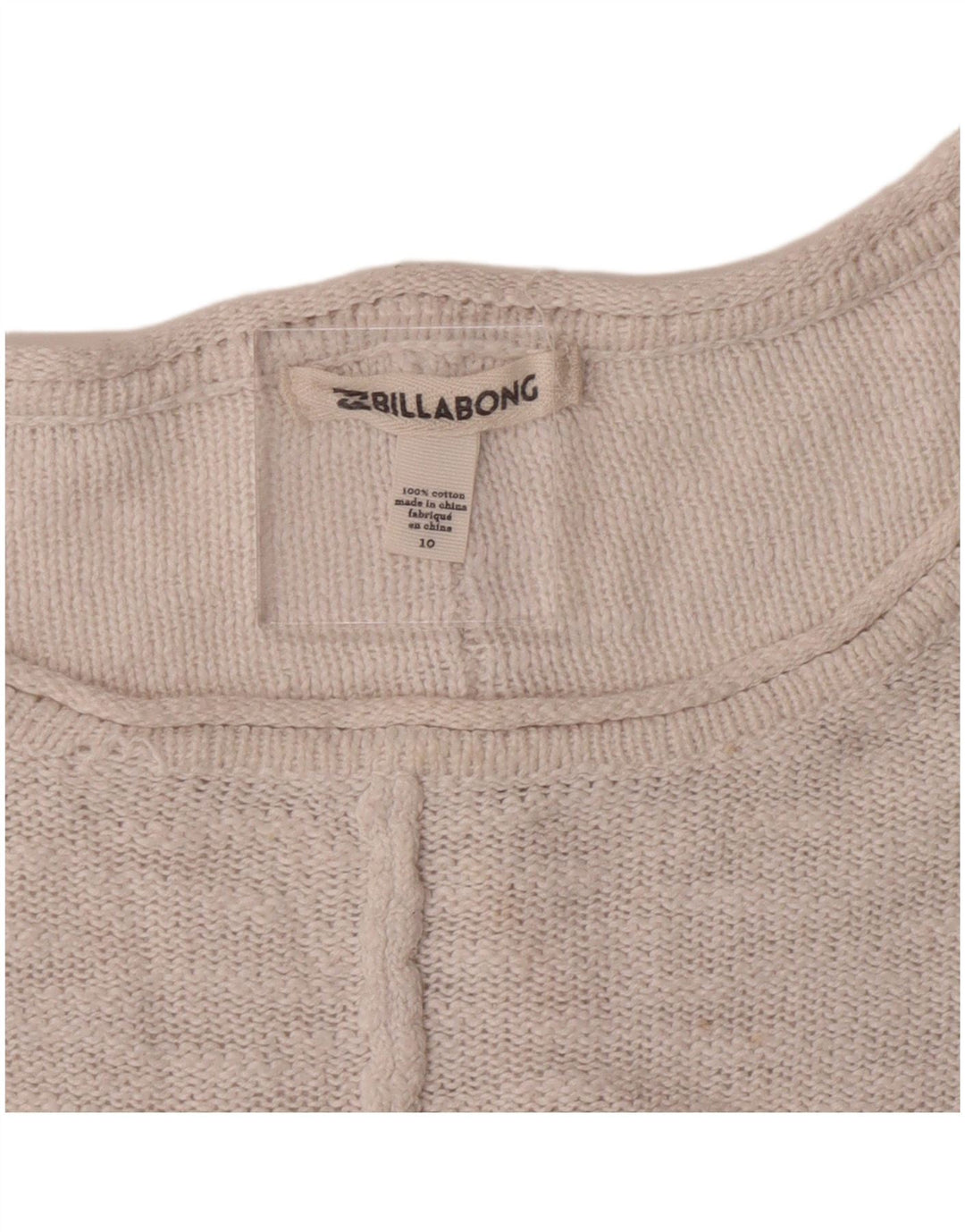 Billabong Womens Boat Neck Jumper Sweater UK 10 Small Pink Striped Cotton