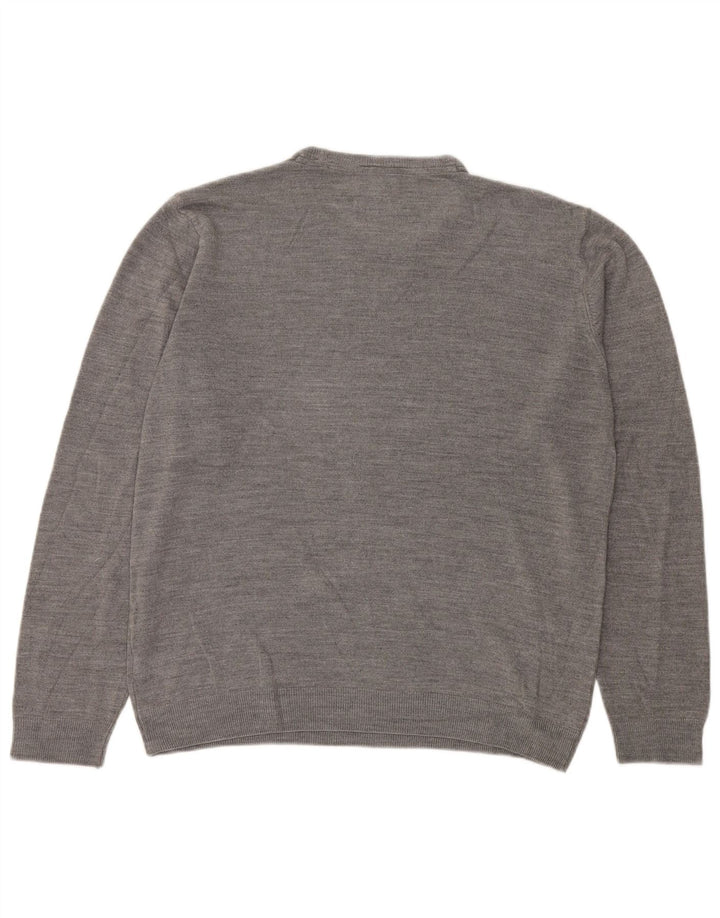 Marks & Spencer Mens Regular Fit Crew Neck Jumper Sweater XL Grey Acrylic