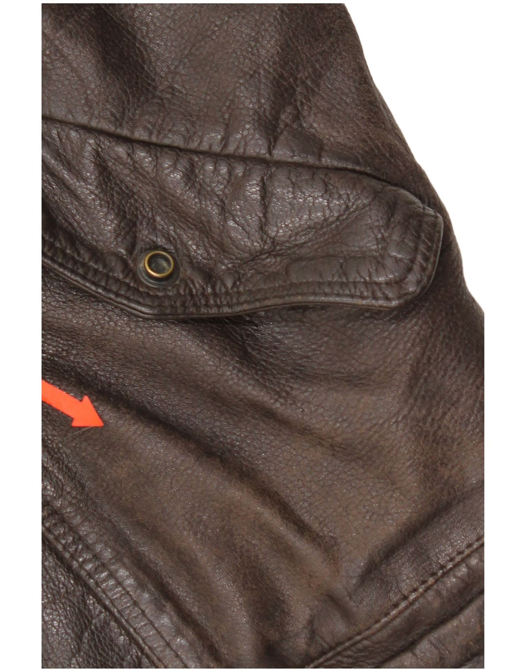 Vintage Womens Crop Oversized Leather Jacket IT 52 2XL Brown Leather