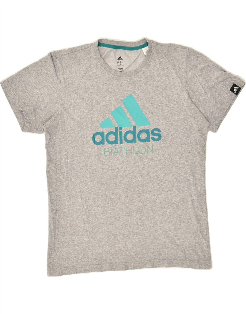 ADIDAS Mens Graphic T-Shirt Top UK 36/38 Small Grey | Vintage Adidas | Thrift | Second-Hand Adidas | Used Clothing | Messina Hembry 