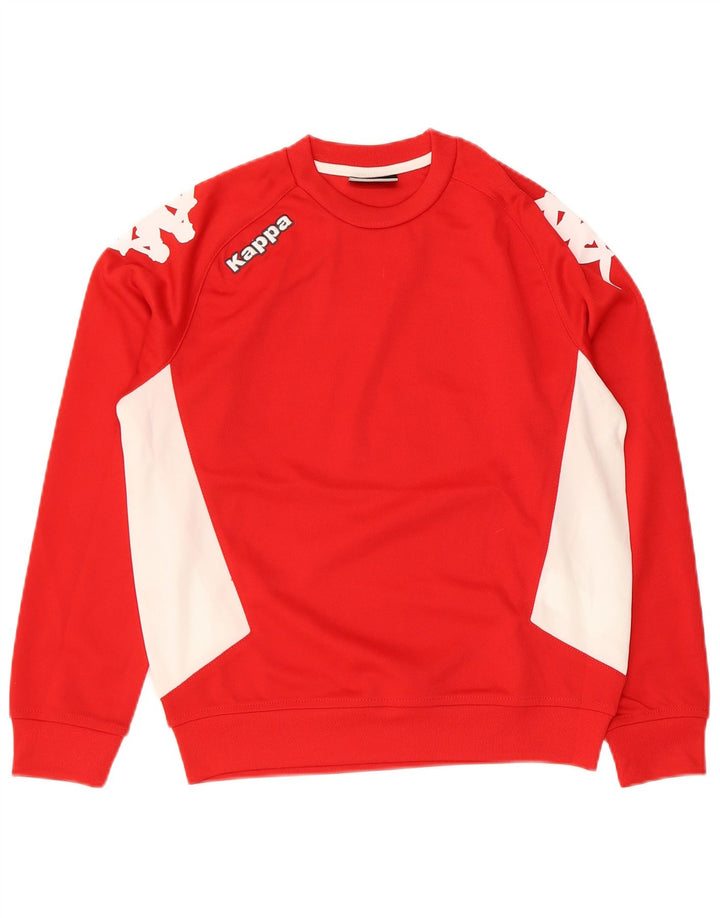 Kappa Boys Graphic Sweatshirt Jumper 11-12 Years Red Colourblock Polyester