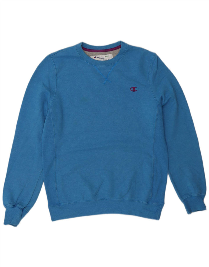 CHAMPION Womens Sweatshirt Jumper UK 14 Medium Blue Cotton