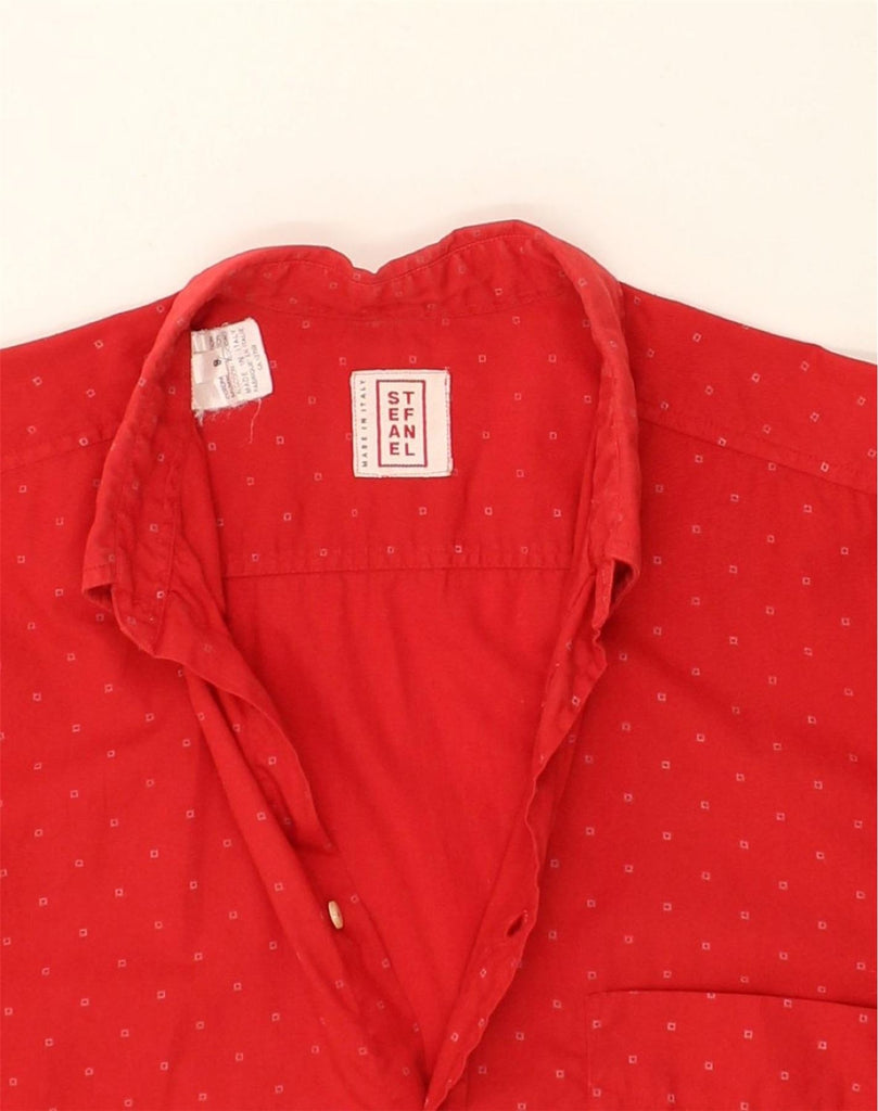 STEFANEL Mens Shirt Small Red Spotted Cotton | Vintage Stefanel | Thrift | Second-Hand Stefanel | Used Clothing | Messina Hembry 