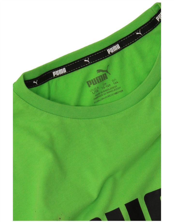 Puma Boys Graphic T-Shirt Top 13-14 Years Green