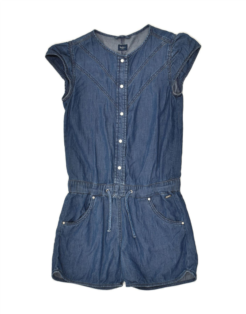 PEPE JEANS Girls Playsuit 11-12 Years Navy Blue Cotton | Vintage PEPE Jeans | Thrift | Second-Hand PEPE Jeans | Used Clothing | Messina Hembry 